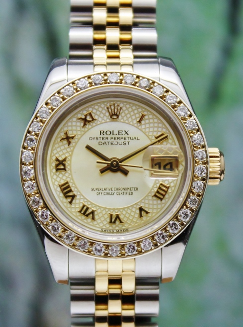 (image for) LIKE NEW ROLEX LADY SIZE OYSTER PERPETUAL DATEJUST - 179173 / MOP